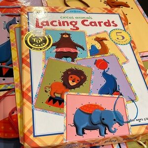 Lacing cards from eeBoo, VGUC, 5 cards and 4 laces as pictured